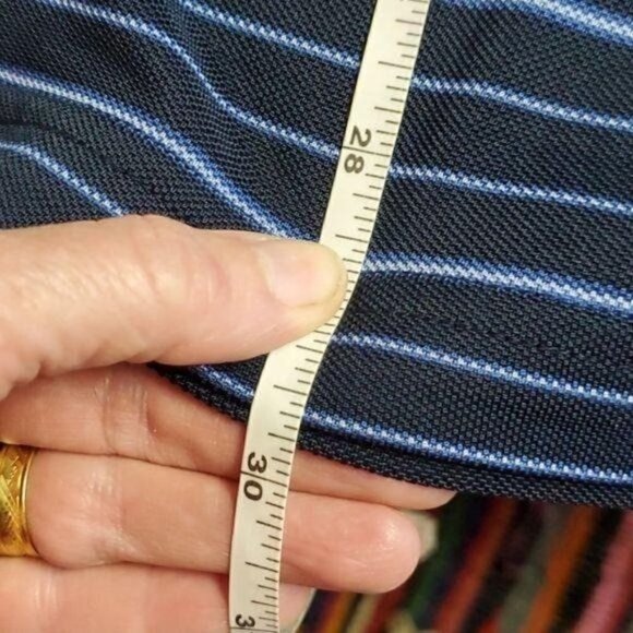 Chaps Golf Stay Dry Embroidered Blue Striped Short Sleeve Polo Sz XL Shirt - Picture 9 of 11